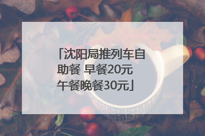 沈阳局推列车自助餐 早餐20元午餐晚餐30元
