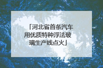 河北省首条汽车用优质特种浮法玻璃生产线点火