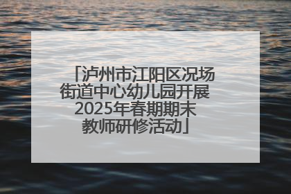 泸州市江阳区况场街道中心幼儿园开展2025年春期期末教师研修活动
