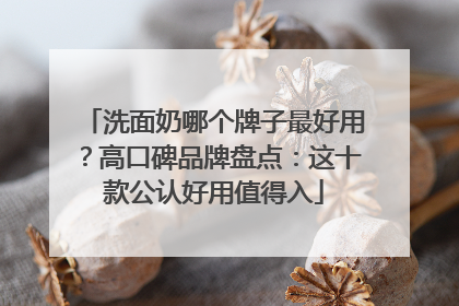 洗面奶哪个牌子最好用？高口碑品牌盘点：这十款公认好用值得入