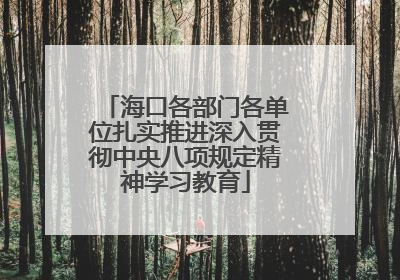 海口各部门各单位扎实推进深入贯彻中央八项规定精神学习教育