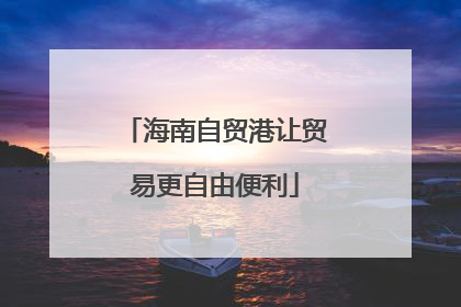 海南自贸港让贸易更自由便利