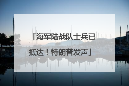 海军陆战队士兵已抵达！特朗普发声