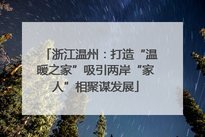 浙江温州：打造“温暖之家”吸引两岸“家人”相聚谋发展