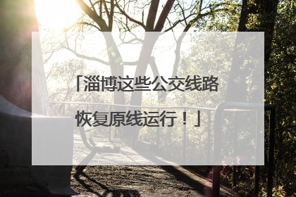 淄博这些公交线路恢复原线运行！