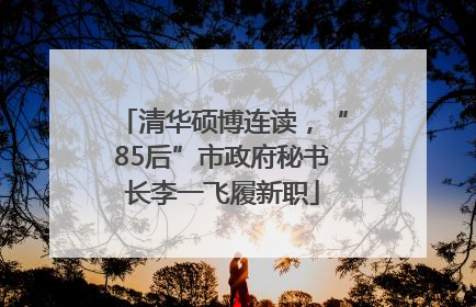 清华硕博连读，“85后”市政府秘书长李一飞履新职