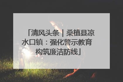 清风头条｜桑植县凉水口镇：强化警示教育 构筑廉洁防线