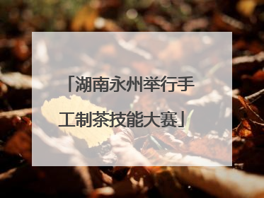 湖南永州举行手工制茶技能大赛
