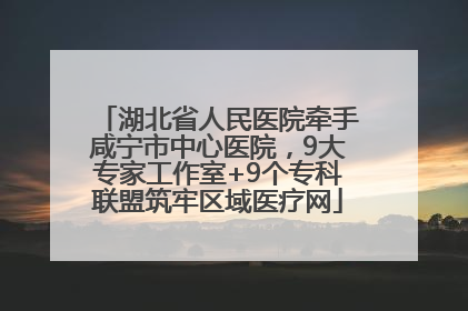 湖北省人民医院牵手咸宁市中心医院，9大专家工作室+9个专科联盟筑牢区域医疗网