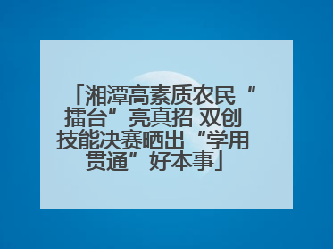 湘潭高素质农民“擂台”亮真招 双创技能决赛晒出“学用贯通”好本事