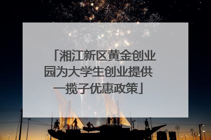 湘江新区黄金创业园为大学生创业提供一揽子优惠政策