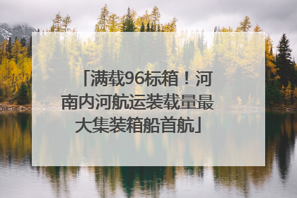 满载96标箱！河南内河航运装载量最大集装箱船首航