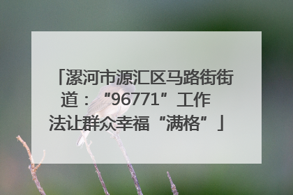 漯河市源汇区马路街街道：“96771”工作法让群众幸福“满格”