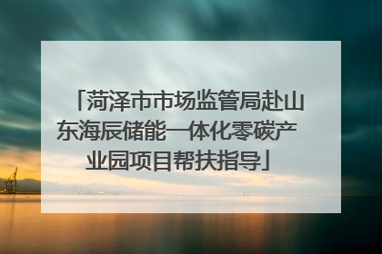 菏泽市市场监管局赴山东海辰储能一体化零碳产业园项目帮扶指导