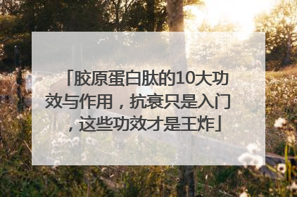 胶原蛋白肽的10大功效与作用，抗衰只是入门，这些功效才是王炸