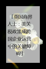 英国商界人士：美关税政策成跨国企业运营中的关键障碍