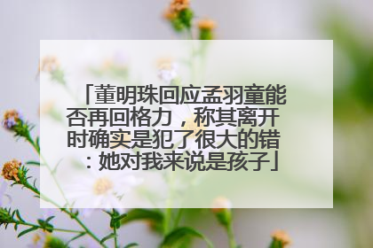 董明珠回应孟羽童能否再回格力，称其离开时确实是犯了很大的错：她对我来说是孩子