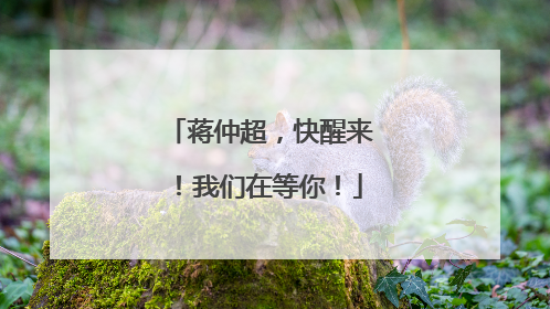 蒋仲超，快醒来！我们在等你！