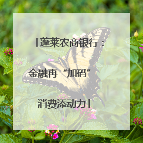 蓬莱农商银行：金融再“加码” 消费添动力