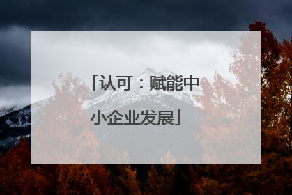 认可：赋能中小企业发展