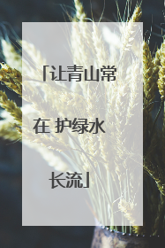 让青山常在 护绿水长流