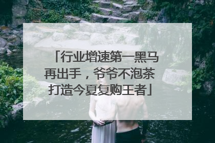 行业增速第一黑马再出手，爷爷不泡茶打造今夏复购王者
