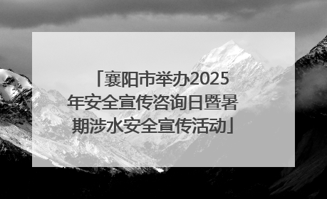 襄阳市举办2025年安全宣传咨询日暨暑期涉水安全宣传活动