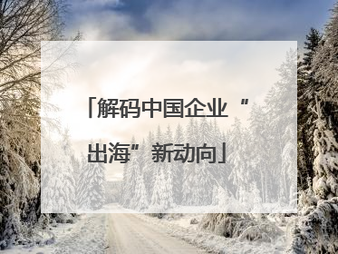 解码中国企业“出海”新动向