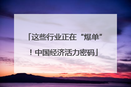 这些行业正在“爆单”！中国经济活力密码