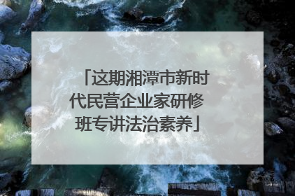 这期湘潭市新时代民营企业家研修班专讲法治素养