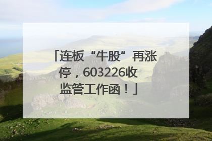 连板“牛股”再涨停，603226收监管工作函！