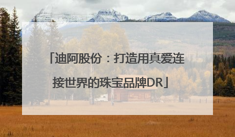 迪阿股份：打造用真爱连接世界的珠宝品牌DR