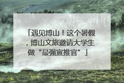 遇见博山！这个暑假，博山文旅邀请大学生做“最强宣推官”