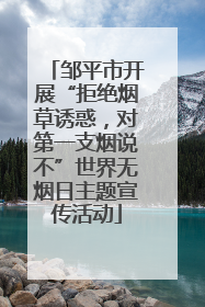 邹平市开展“拒绝烟草诱惑，对第一支烟说不”世界无烟日主题宣传活动