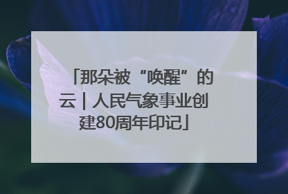 那朵被“唤醒”的云｜人民气象事业创建80周年印记