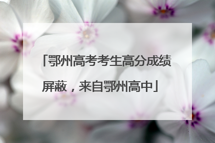 鄂州高考考生高分成绩屏蔽，来自鄂州高中