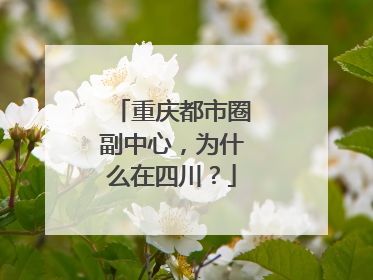 重庆都市圈副中心，为什么在四川？
