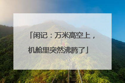 闲记：万米高空上，机舱里突然沸腾了