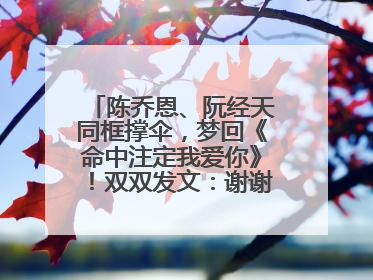陈乔恩、阮经天同框撑伞，梦回《命中注定我爱你》！双双发文：谢谢我们都没变