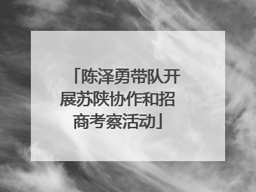 陈泽勇带队开展苏陕协作和招商考察活动