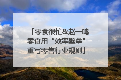 零食很忙&赵一鸣零食用“效率壁垒”重写零售行业规则