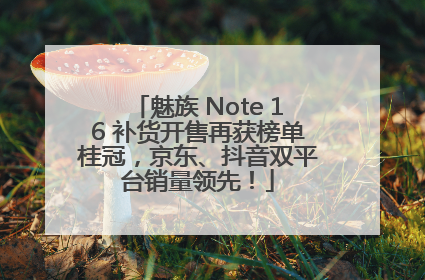 魅族 Note 16 补货开售再获榜单桂冠，京东、抖音双平台销量领先！