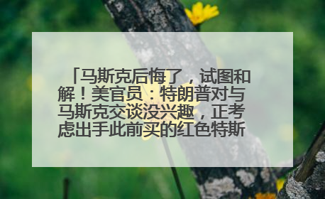 马斯克后悔了，试图和解！美官员：特朗普对与马斯克交谈没兴趣，正考虑出手此前买的红色特斯拉！特斯拉股价巨震