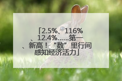 2.5%、116%、12.4%……第一、新高！“数”里行间感知经济活力