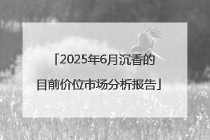 2025年6月沉香的目前价位市场分析报告