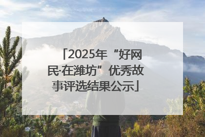 2025年“好网民·在潍坊”优秀故事评选结果公示