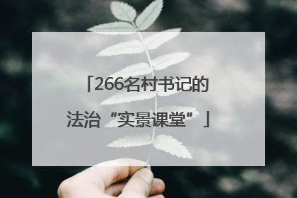 266名村书记的法治“实景课堂”