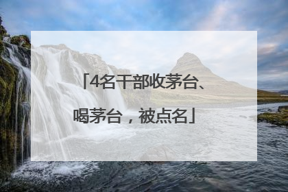 4名干部收茅台、喝茅台，被点名