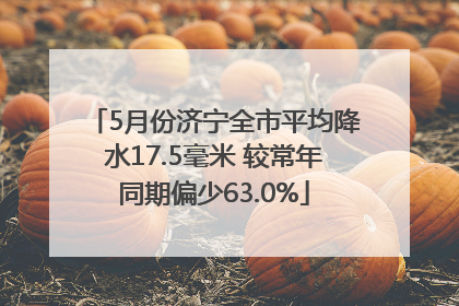 5月份济宁全市平均降水17.5毫米 较常年同期偏少63.0%