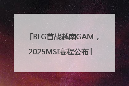 BLG首战越南GAM，2025MSI赛程公布